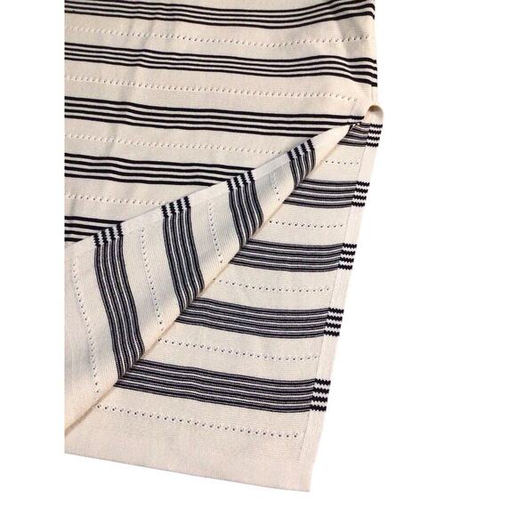 BTFBM Neutral Stripe Side Slit Midi Dress Knit Contemporary Coastal Boho Large - Picture 3 of 7